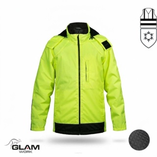 Kurtka ocieplana polarem żółto-czarna